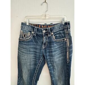 Rock Revival Bennett Boot Denim Size 30, 100% Cotton mid rise country festival
